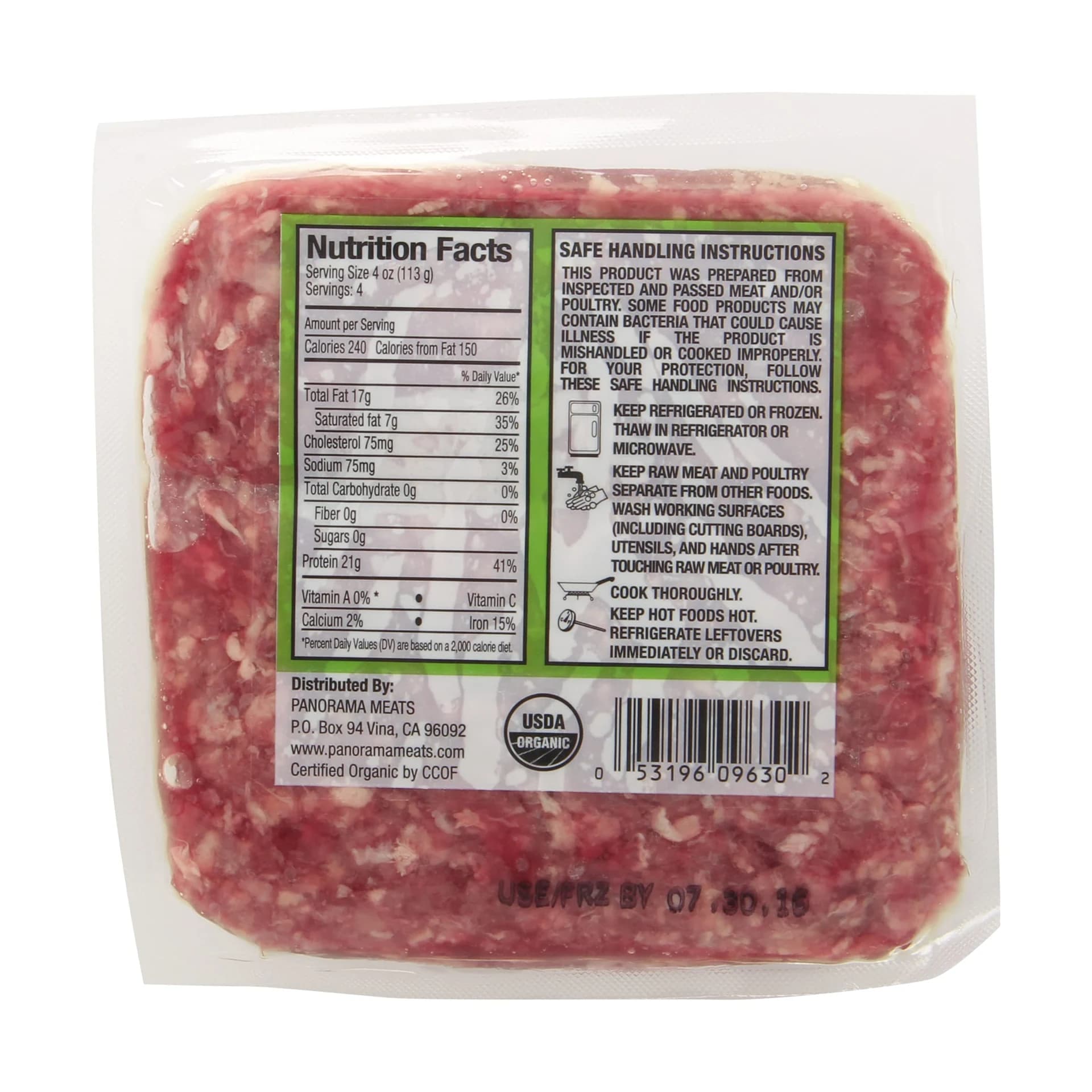 Panorama Organic Grass-Fed Ground Beef 85/15 Step 4, 16 oz — product image 4