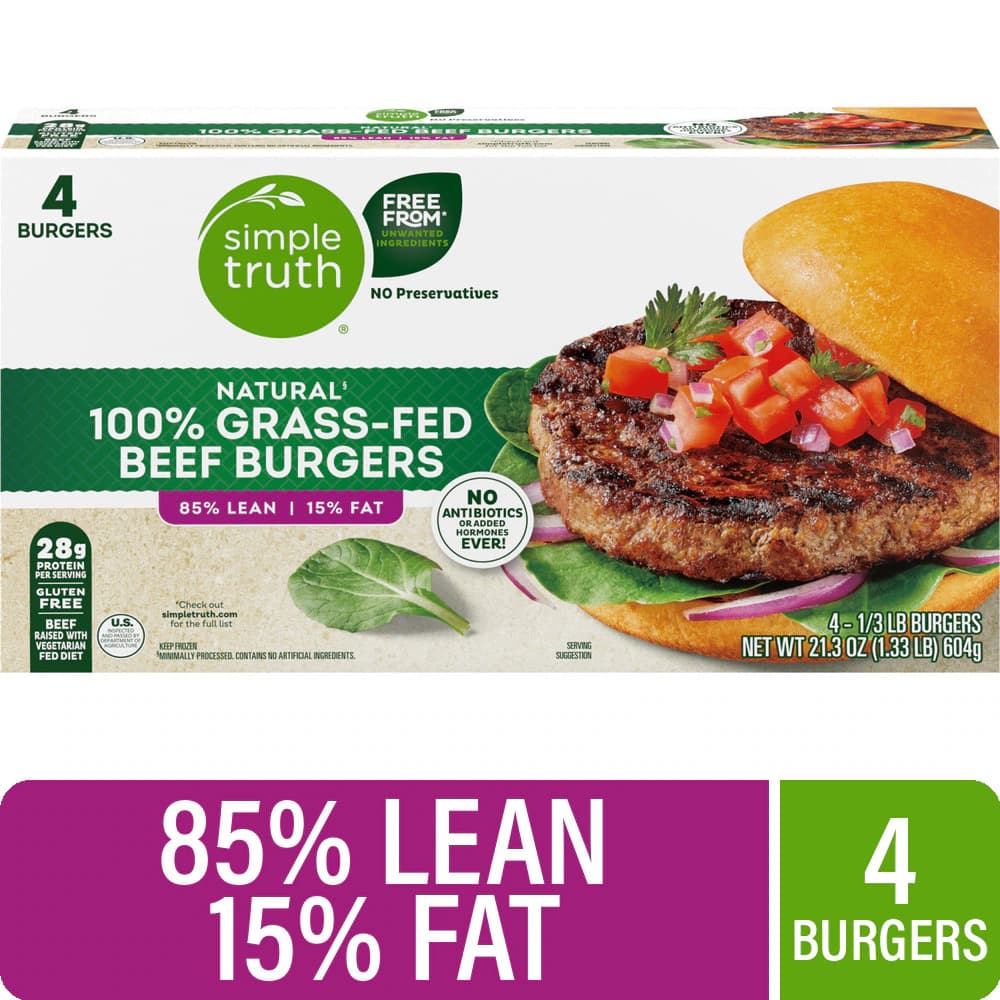 Simple Truth® 85/15 Natural 100% Grass-Fed Beef Burgers — product image 2