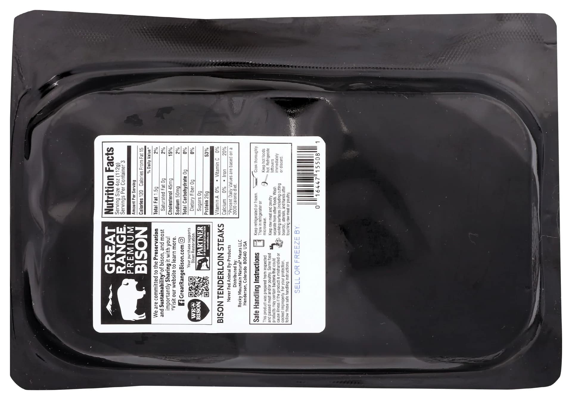 Great Range Bison Bison Tenderloin, 12 OZ — product image 2
