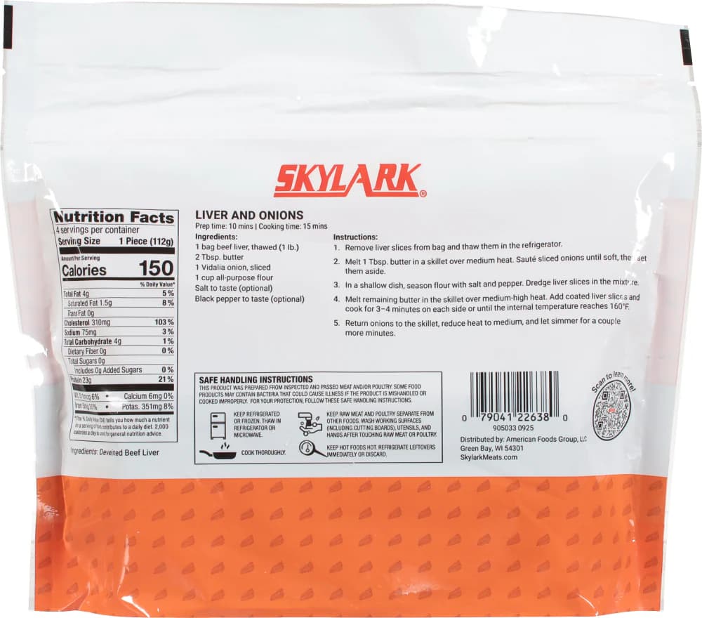Skylark Sliced Beef Liver — product image 2