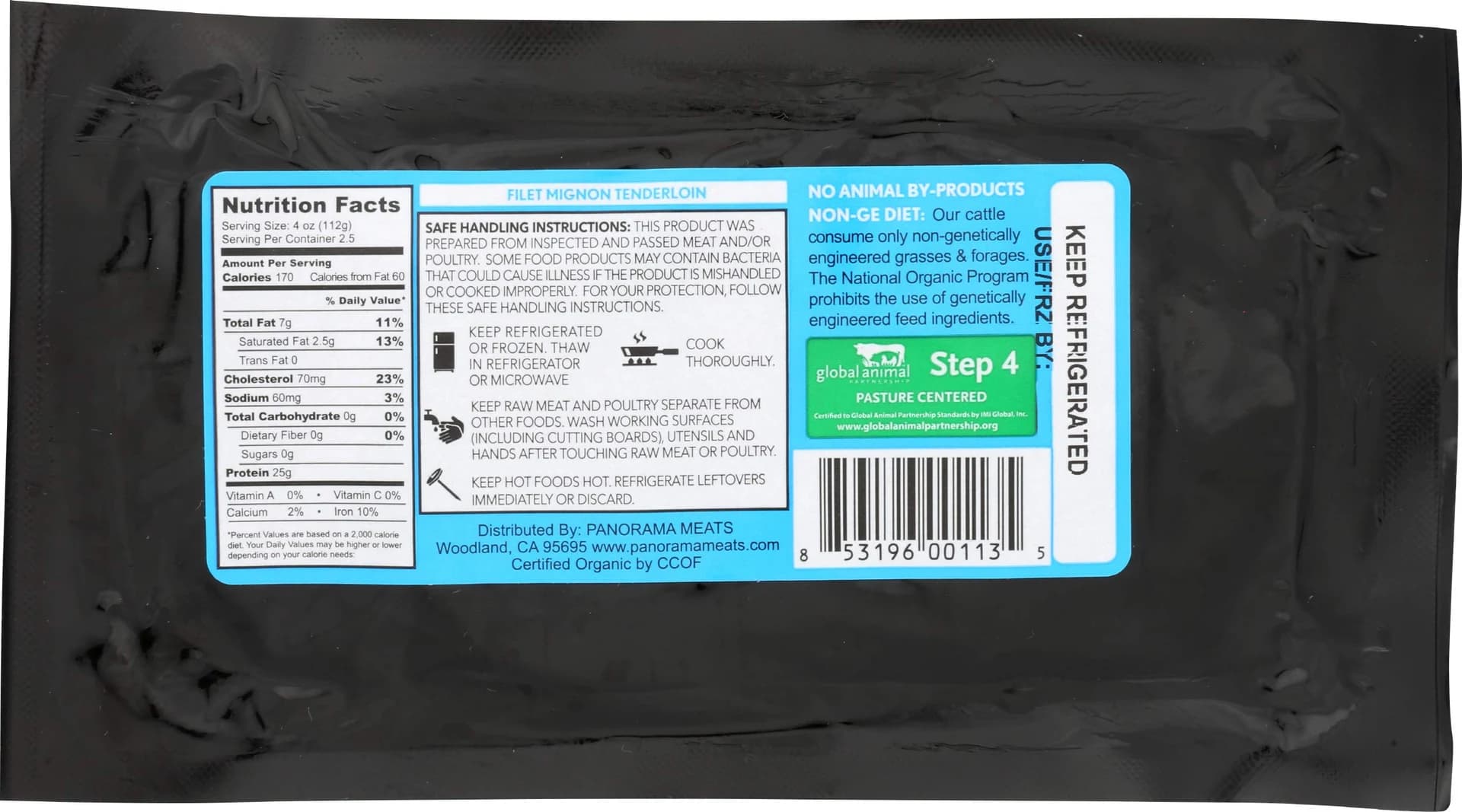 Organic Grass-Fed Beef Tenderloin Steak Step 4, 10 oz — product image 2