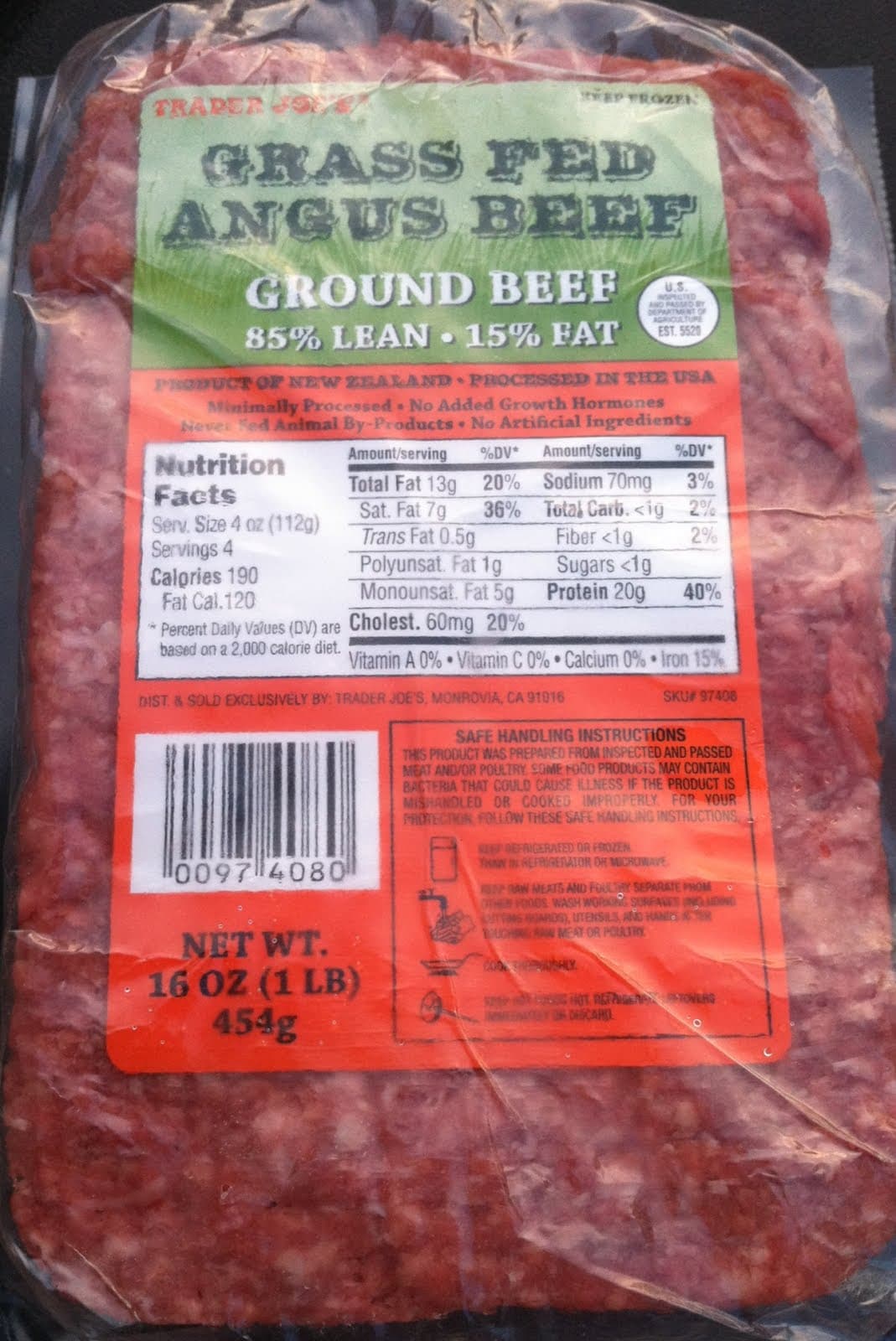 Grass Fed Angus Ground Beef 85% Lean / 15% Fat — product image 1
