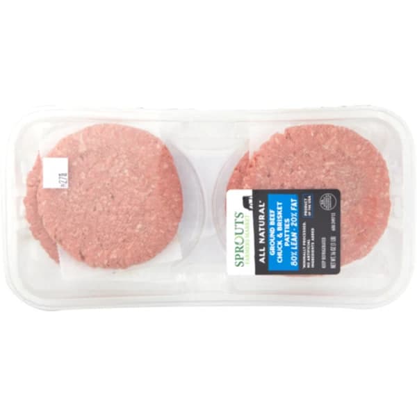 Sprouts 80% Natural Ground Beef Chuck & Brisket Patties — product image 1