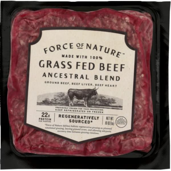 Force Of Nature Meats 100% Grass Fed Ancestral Blend Ground Beef — product image 1