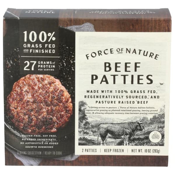 Force Of Nature Meats 100% Grass Fed And Finished Beef Patties 2 Pack — product image 1