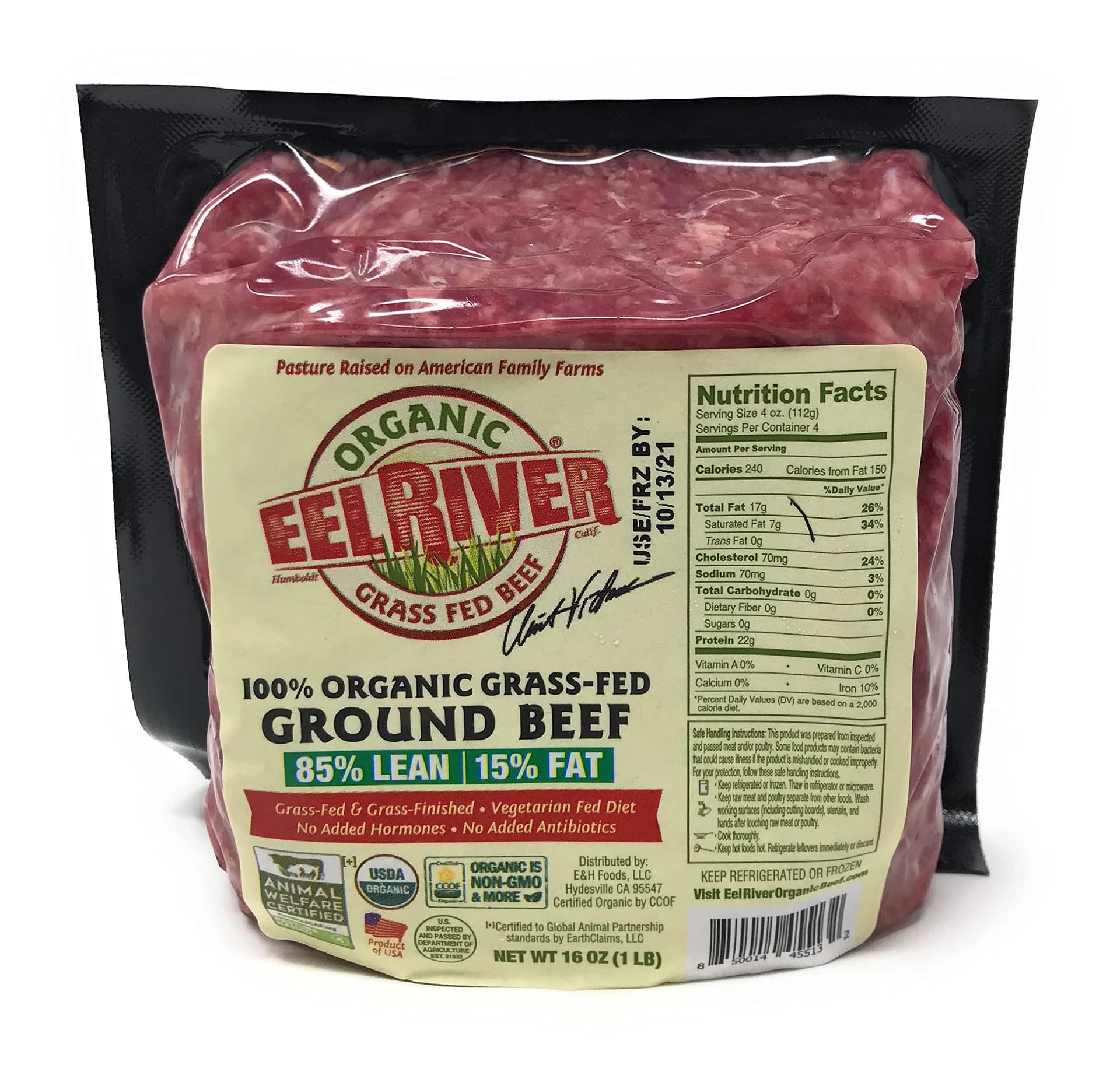 Eel River Organic Beef Organic Grass-Fed Ground Beef 85/15, 16 oz — product image 2