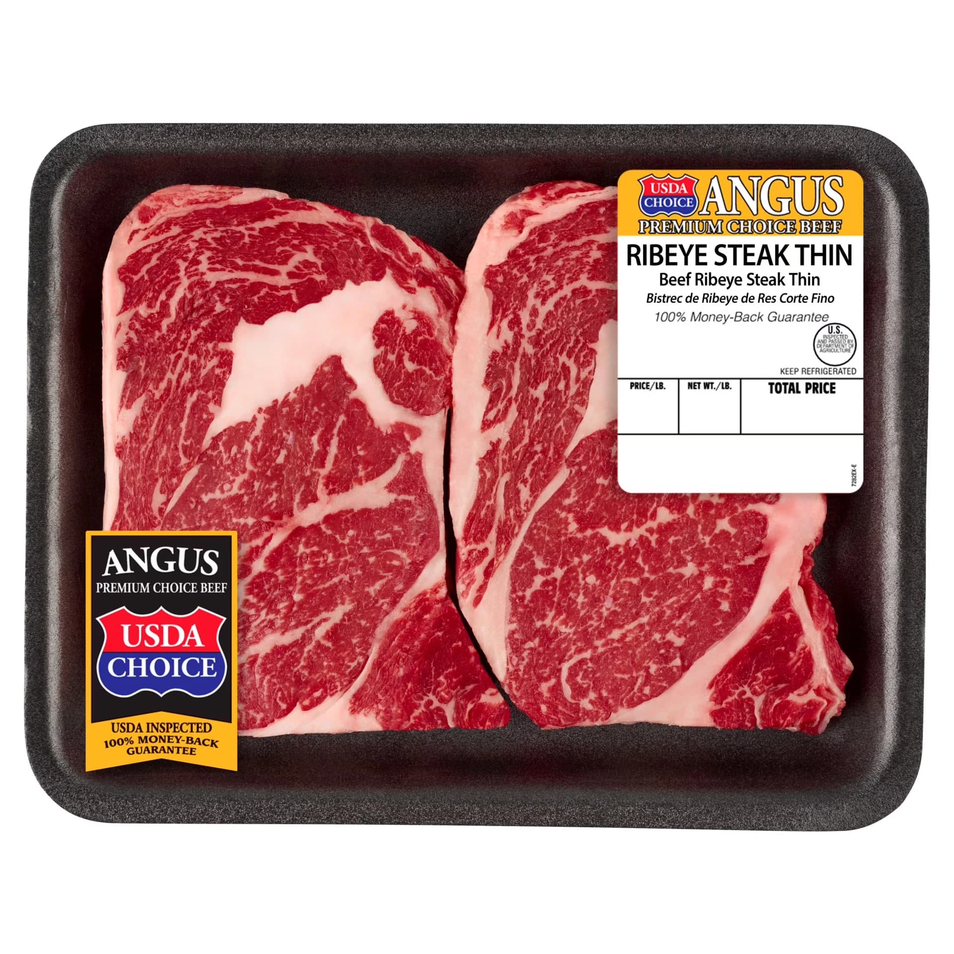 Thin Ribeye Steak Choice Angus Beef, 2 Per Tray, 0.43 - 1.85 lb — product image 1