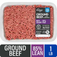 Kroger 85/15 Ground Beef Tray, 1 lb — product image 1