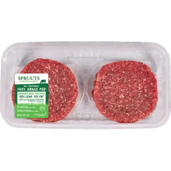 Sprouts 85% Lean Grass-Fed Ground Beef Patties — product image 1