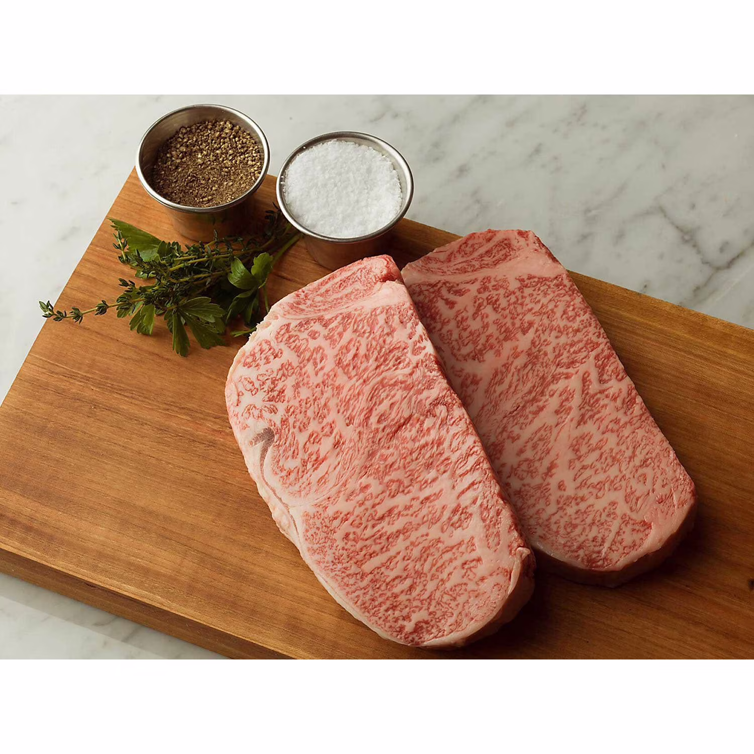 Purely Meat A5 Japanese Wagyu New York strips, two 10.5-ounce steaks — product image 1
