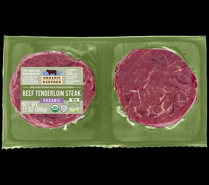 Organic Rancher, Organic Beef Tenderloin Steak (Filet Mignon), 100% Grass Fed & Grass Finished, USDA Organic, Pasture Raised Free Range, G.A.P. Step 4, 12 oz — product image 3