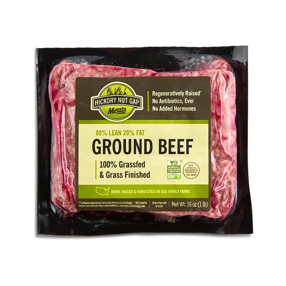 Hickory Nut Gap 80/20 Grass Fed Ground Beef Brick, 16 oz — product image 2