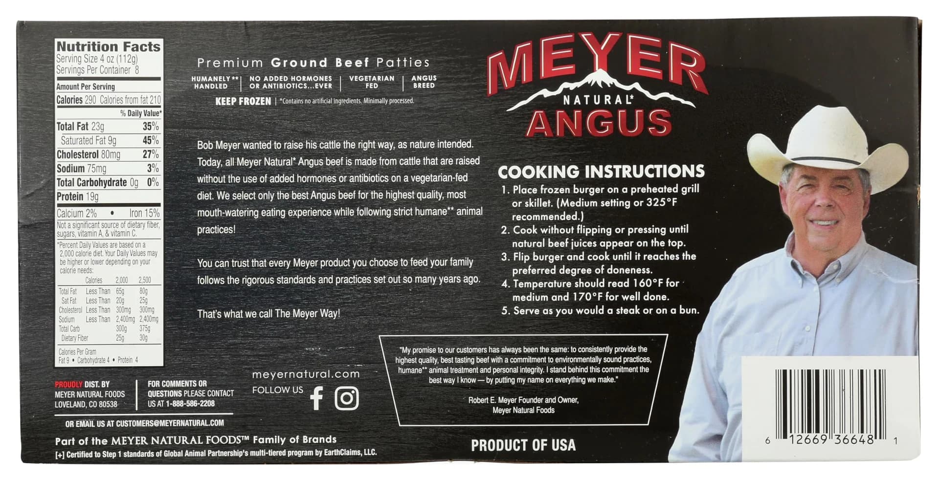 Meyer Natural Angus Frozen Beef Burgers Step 1, 32 oz — product image 2