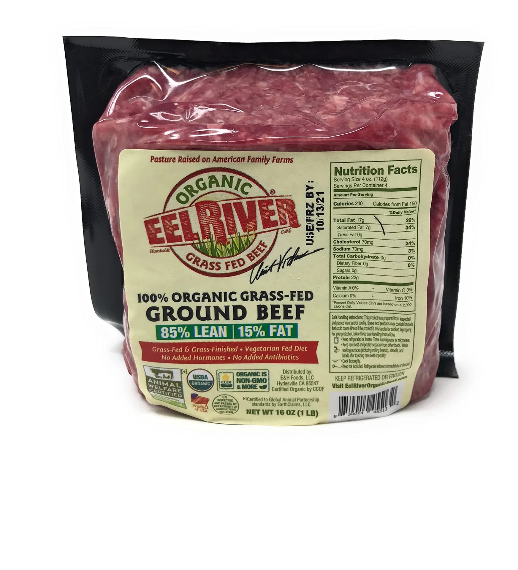 Eel River Organic Beef Organic Grass-Fed Ground Beef 85/15, 16 oz — product image 4