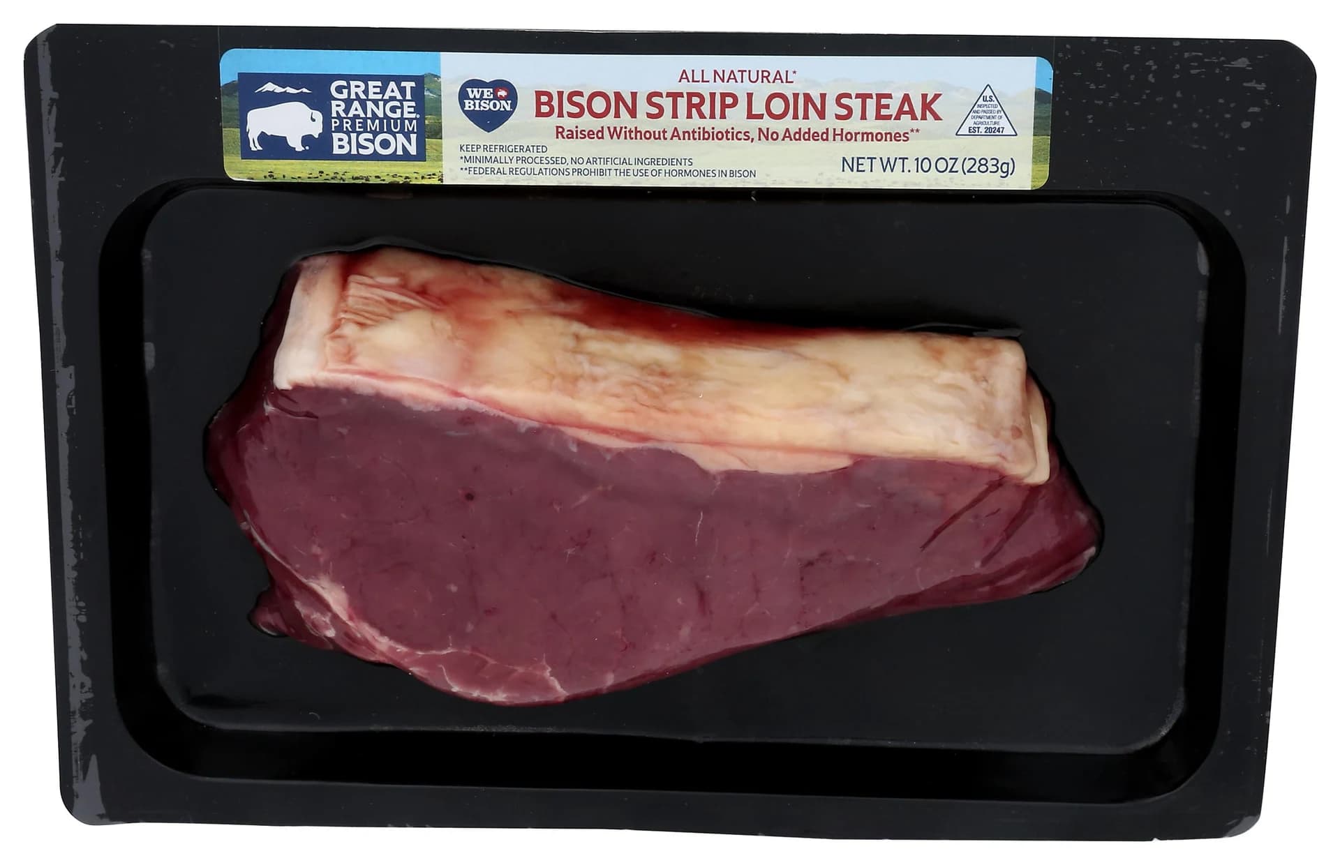 Great Range Bison Boneless Bison Strip Steak, 10 OZ — product image 1