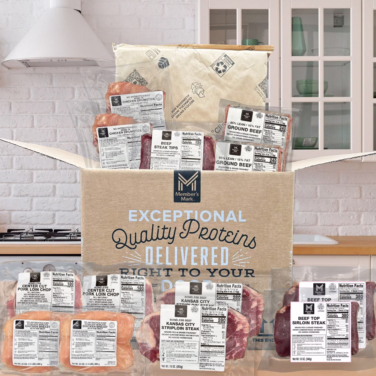 Member's Mark Premium mixed box — 100% grass-fed Kansas City strip steaks, 2 x 10 oz — product image 1