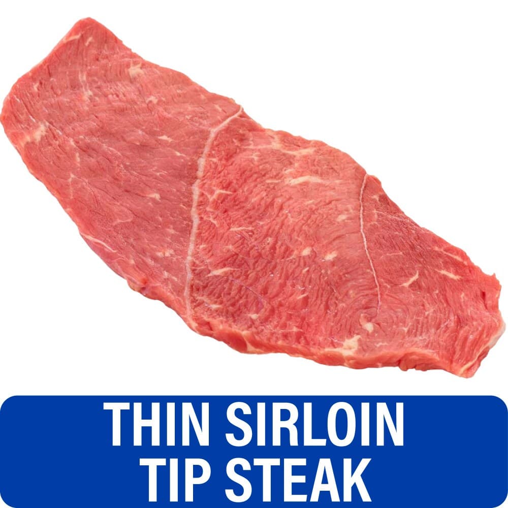 Choice Extra Thin Cut Round Tip Sirloin Beef Steak (3-4 per Pack) — product image 1