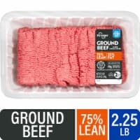 Kroger 75/25 Ground Beef Tray, 2.25 lb — product image 1