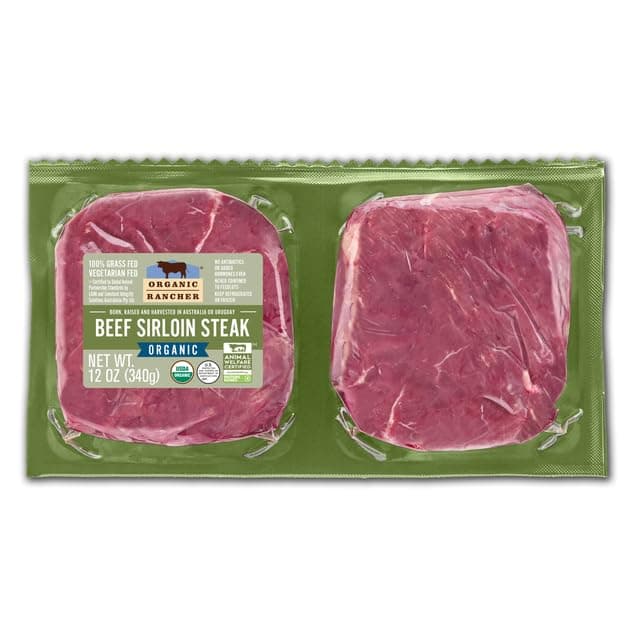 Organic Rancher, Organic Beef Top Sirloin Steak, 100% Grass Fed & Grass Finished, USDA Organic, Pasture Raised Free Range, G.A.P. Step 4, 12 oz — product image 1
