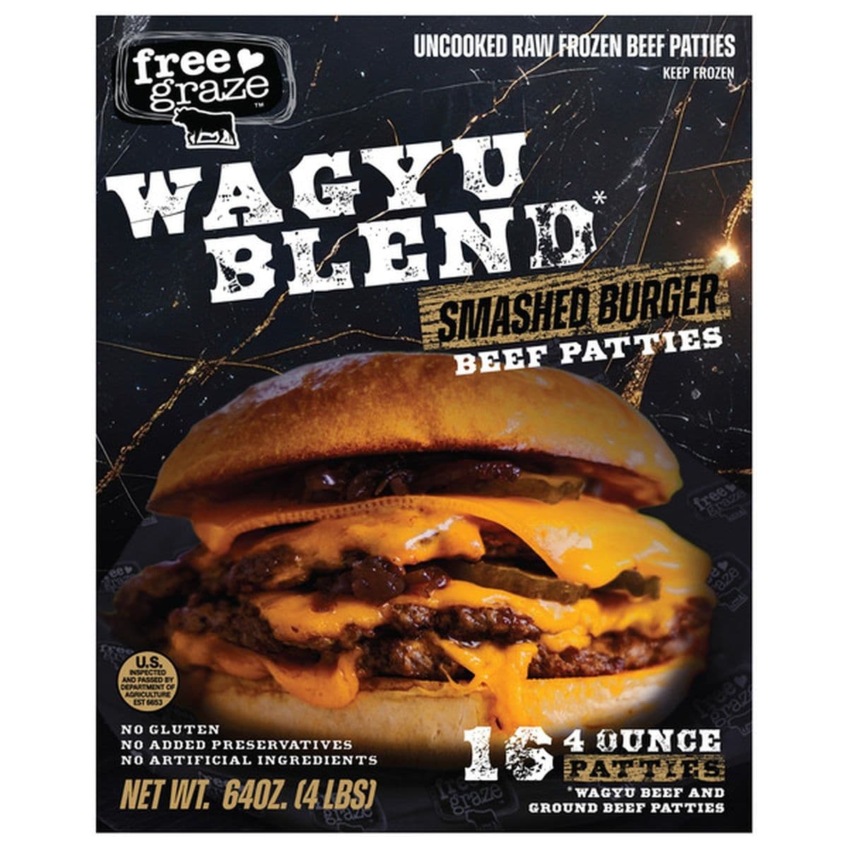 Free Graze Wagyu Blend Smash Burgers, 4 lb — product image 2