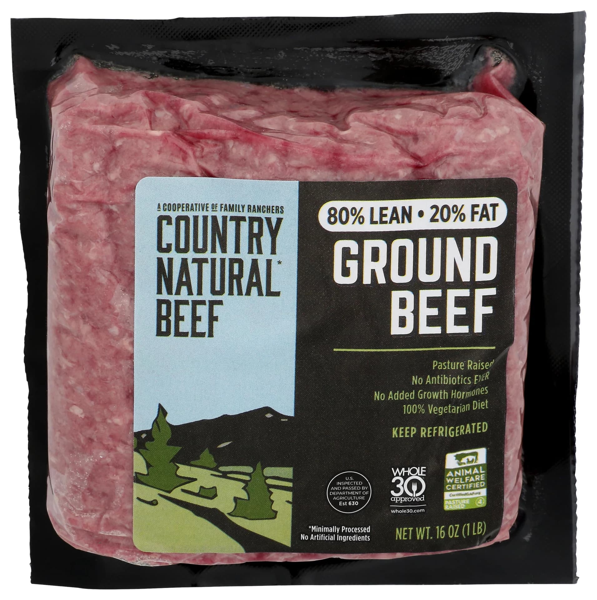 Country Natural Beef Ground Beef 80/20 Pasture Raised Step 4, 16 oz — product image 1