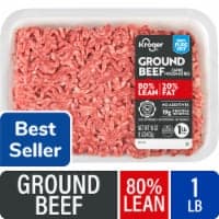 Kroger 80/20 Ground Beef Tray, 1 lb — product image 1