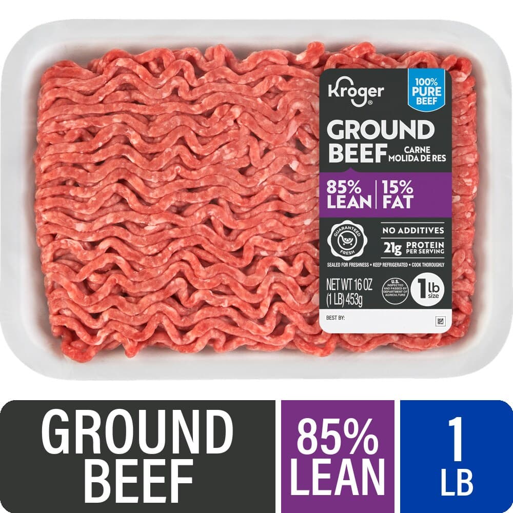 Kroger® 85/15 Ground Beef Tray 1 LB — product image 2