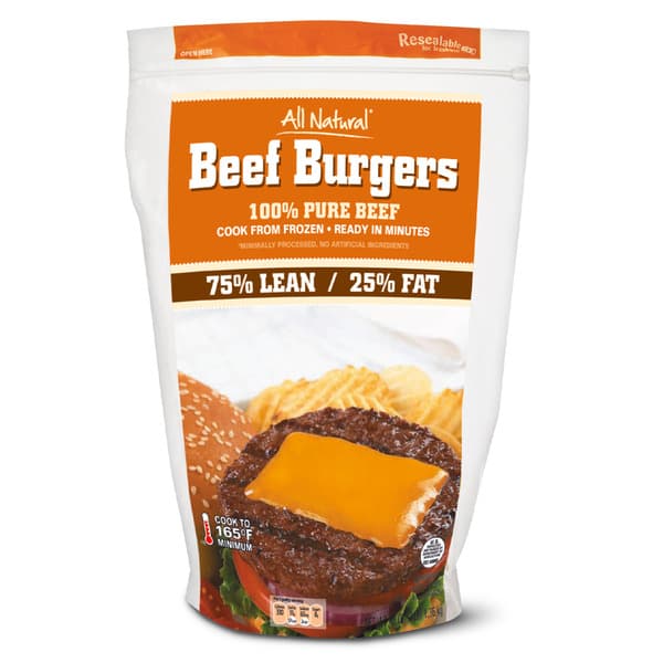 All Naturals 75/25 Ground Beef Patties — product image 1