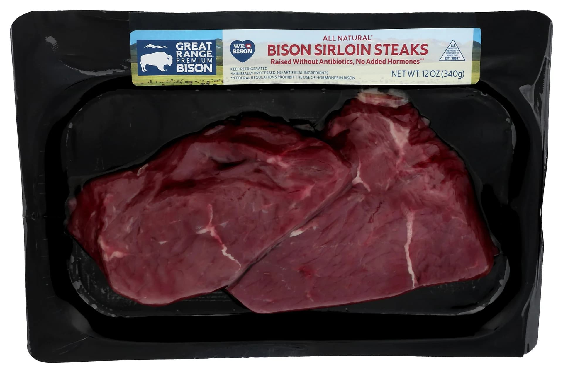 Rocky Mountain Great Range, Bison Sirloin Steaks, 12 oz — product image 1