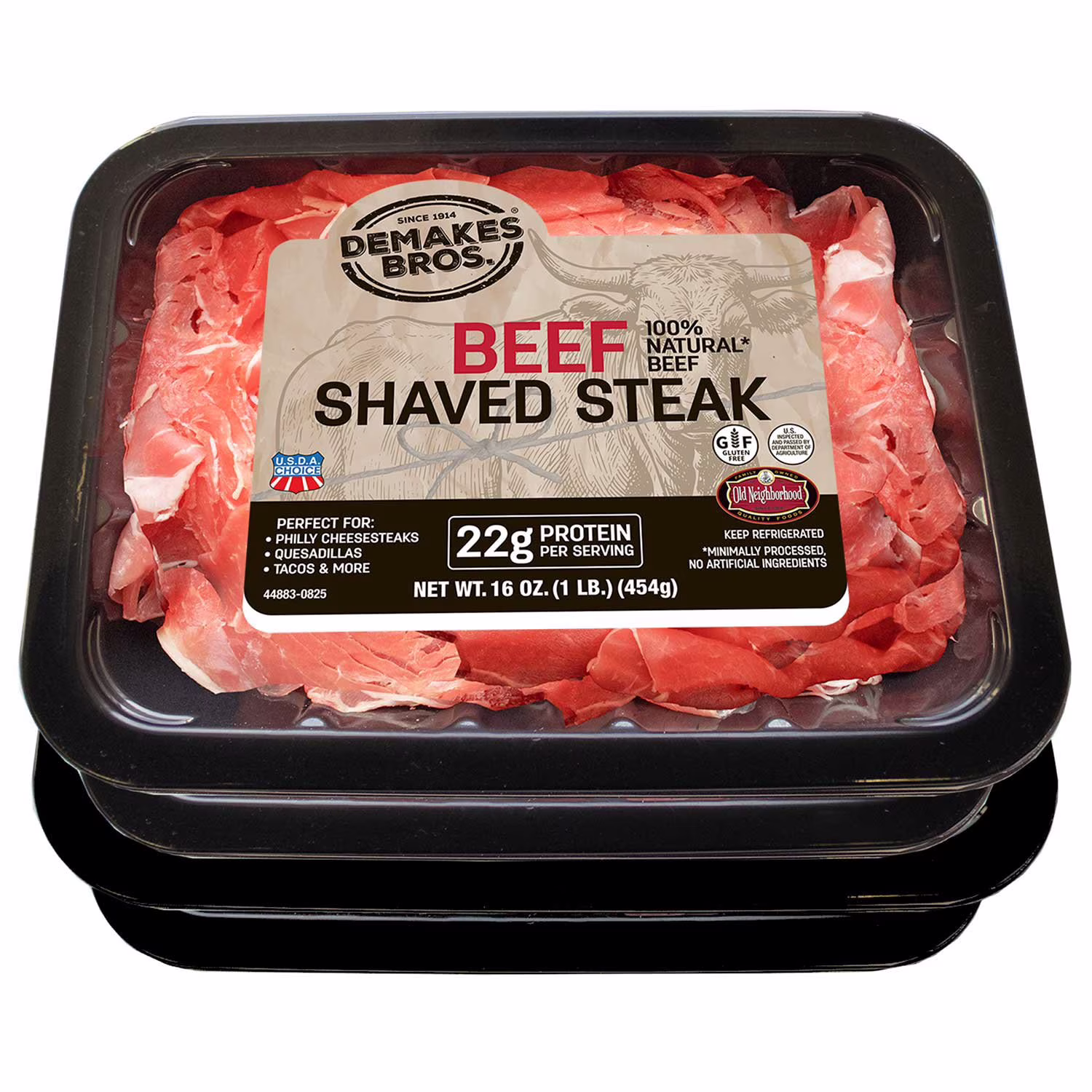 Demakes Bros. Choice Beef Shaved Steak, 16 oz, 2 pk. — product image 1