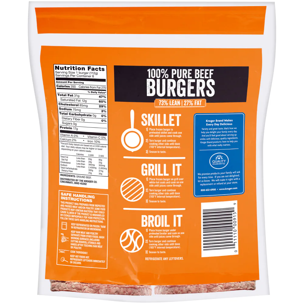 Kroger® 100% Pure Beef Quarter Pound Burgers — product image 2