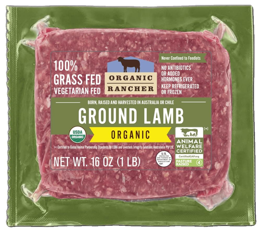 Organic Rancher, Organic Ground Lamb, 100% Grass Fed, USDA Organic, Pasture Raised Free Range, 1 lb (16 oz) — product image 1