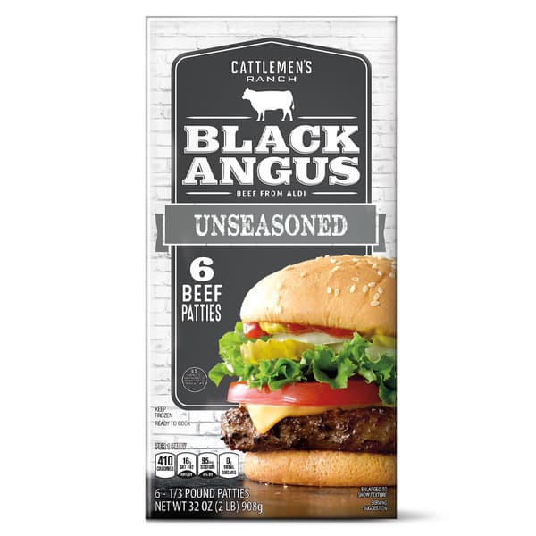 Cattlemen's Ranch Unseasoned Black Angus Beef Patties, 6 Pack — product image 1