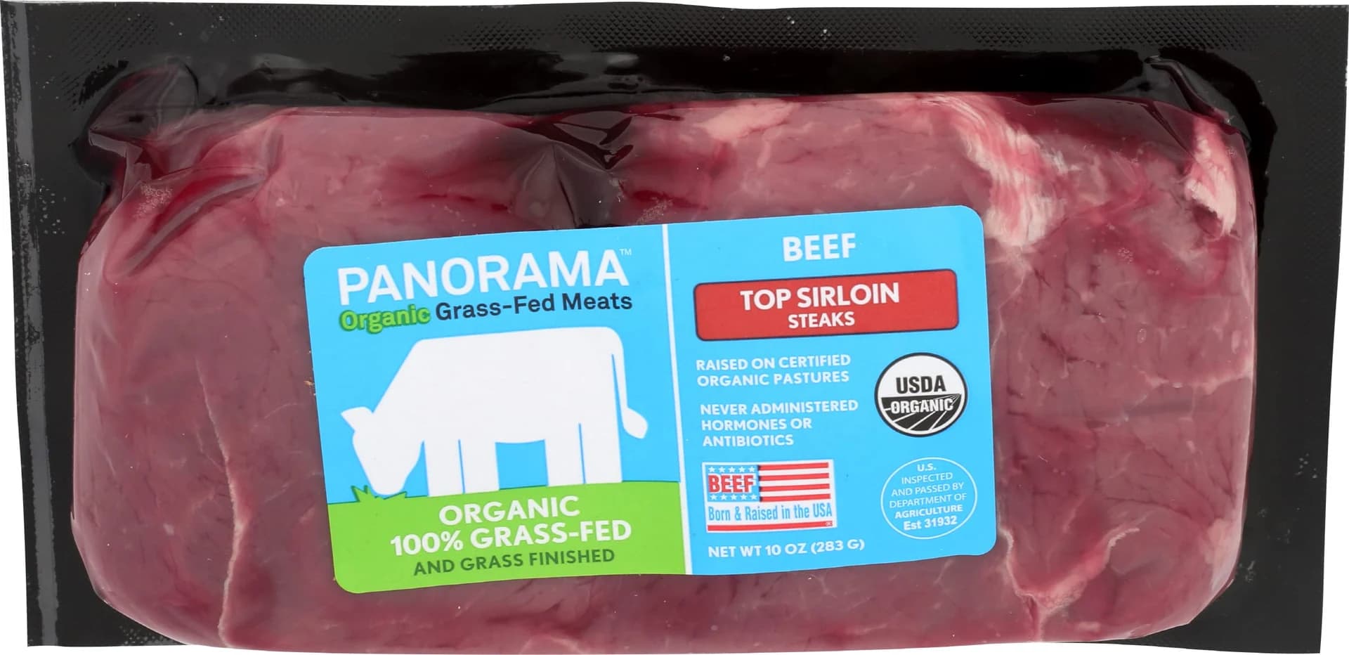 Panorama Organic 100% Grass-Fed Beef Top Sirloin Steaks — product image 1