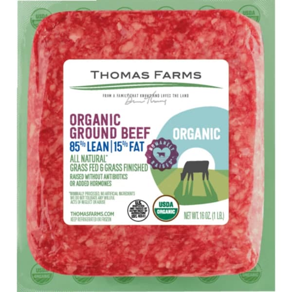 Thomas Farms Organic 85% Lean Grass Fed Ground Beef — product image 1