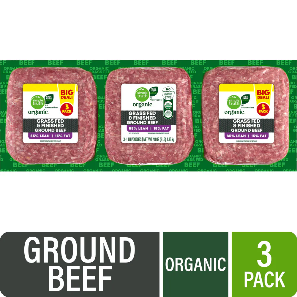 Simple Truth Organic® 85/15 Grass Fed Ground Beef Packs 3 LB BIG DEAL! — product image 2