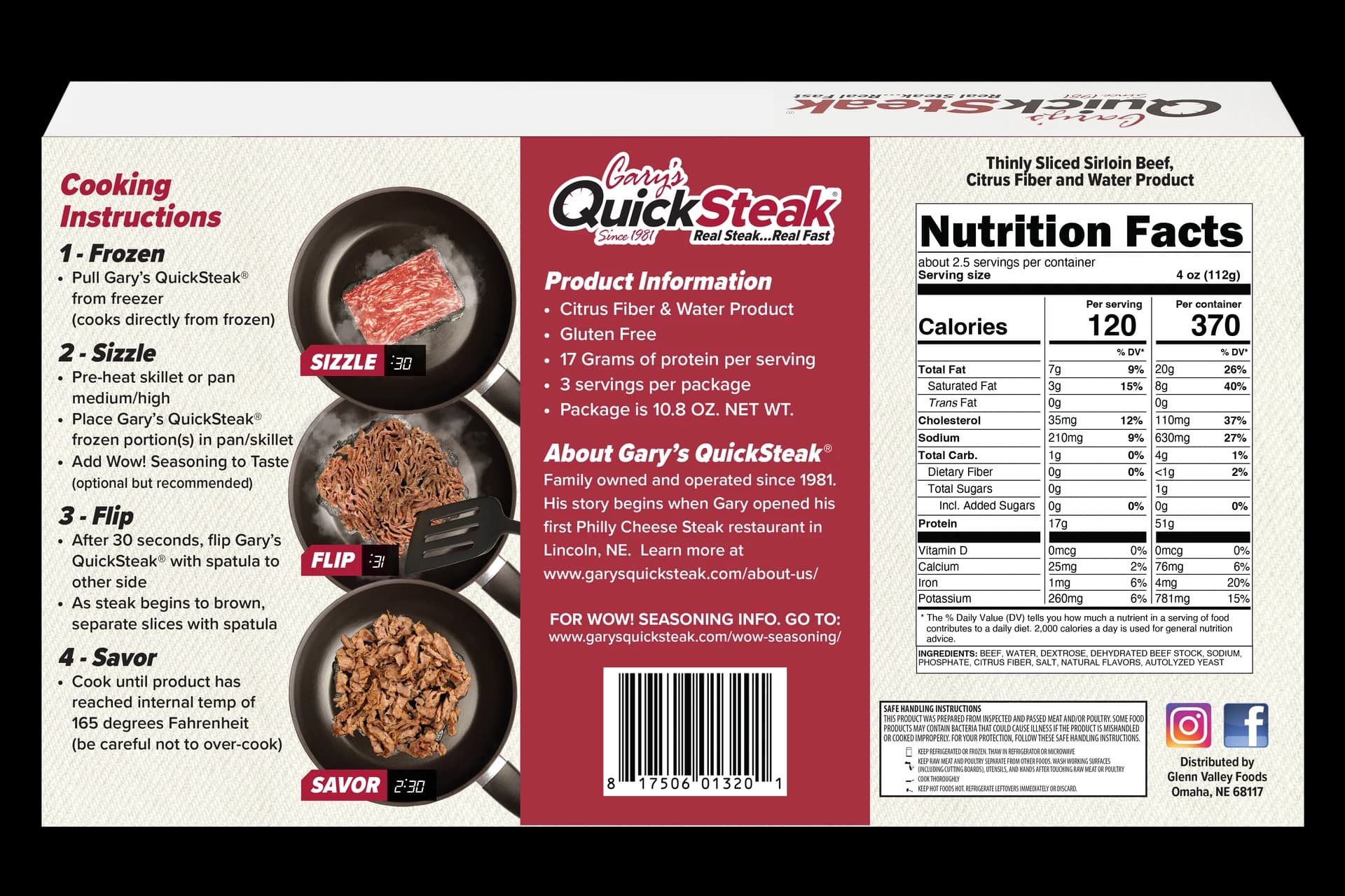 Gary's Quick Steak, 36 oz — product image 1