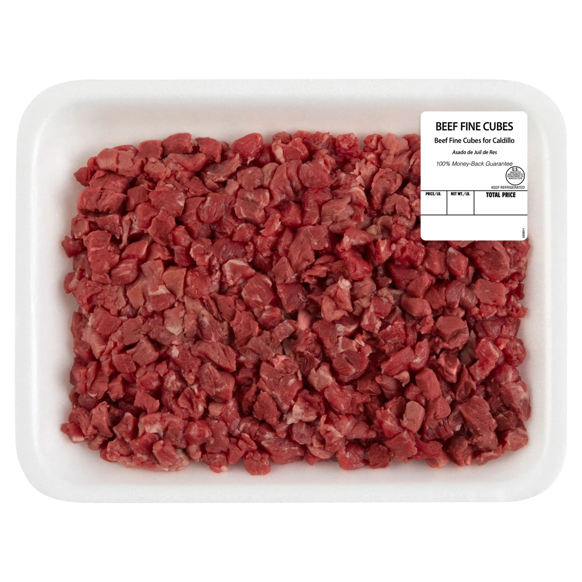 Beef Fine Cubes for Tacos, Tray, Fresh, 0.30 - 0.75 lb — product image 1
