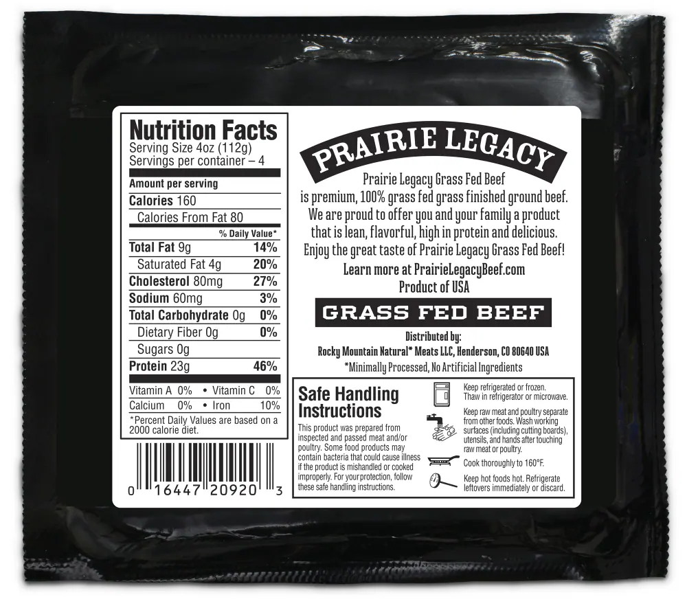 Prairie Legacy 92/8 Grass Fed Ground Beef — product image 2