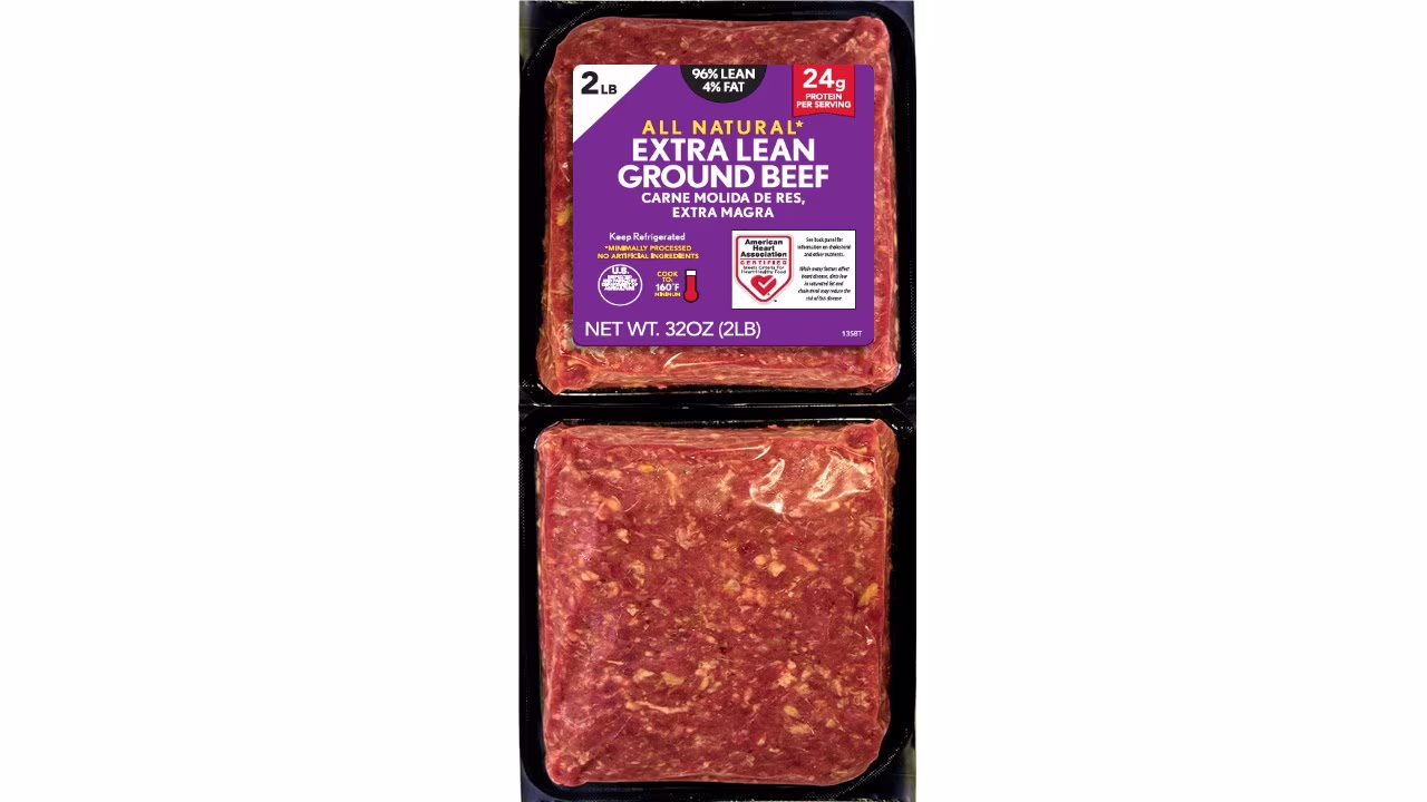 Fresh Grass-Fed 96% Lean/04% Fat Ground Beef, 2 lb Brick — product image 1