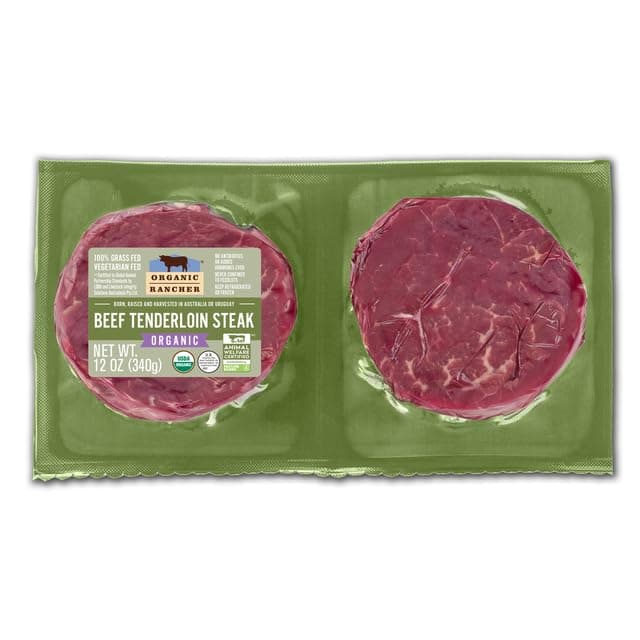 Organic Rancher, Organic Beef Tenderloin Steak (Filet Mignon), 100% Grass Fed & Grass Finished, USDA Organic, Pasture Raised Free Range, G.A.P. Step 4, 12 oz — product image 1