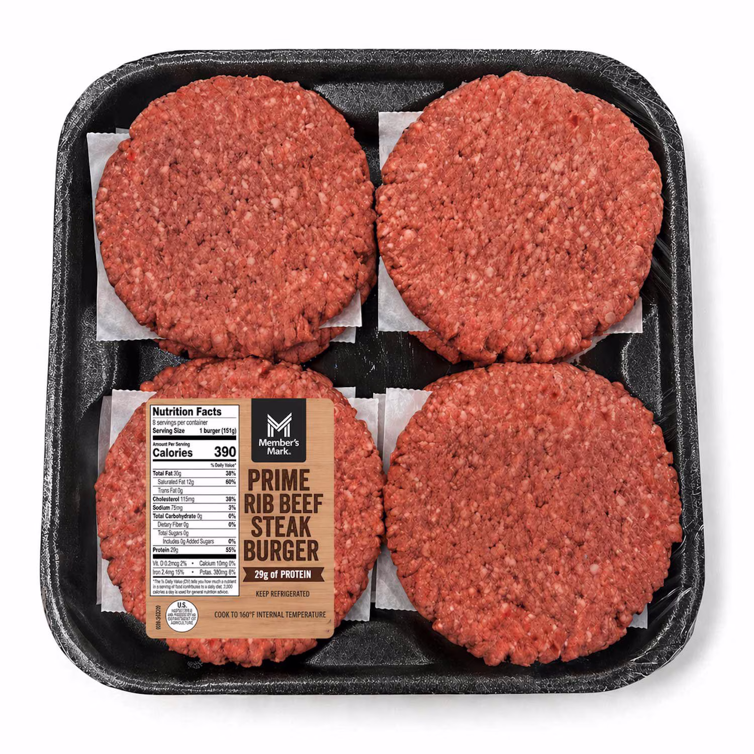 Member's Mark Prime Rib Ground Beef Patties, priced per pound — product image 2