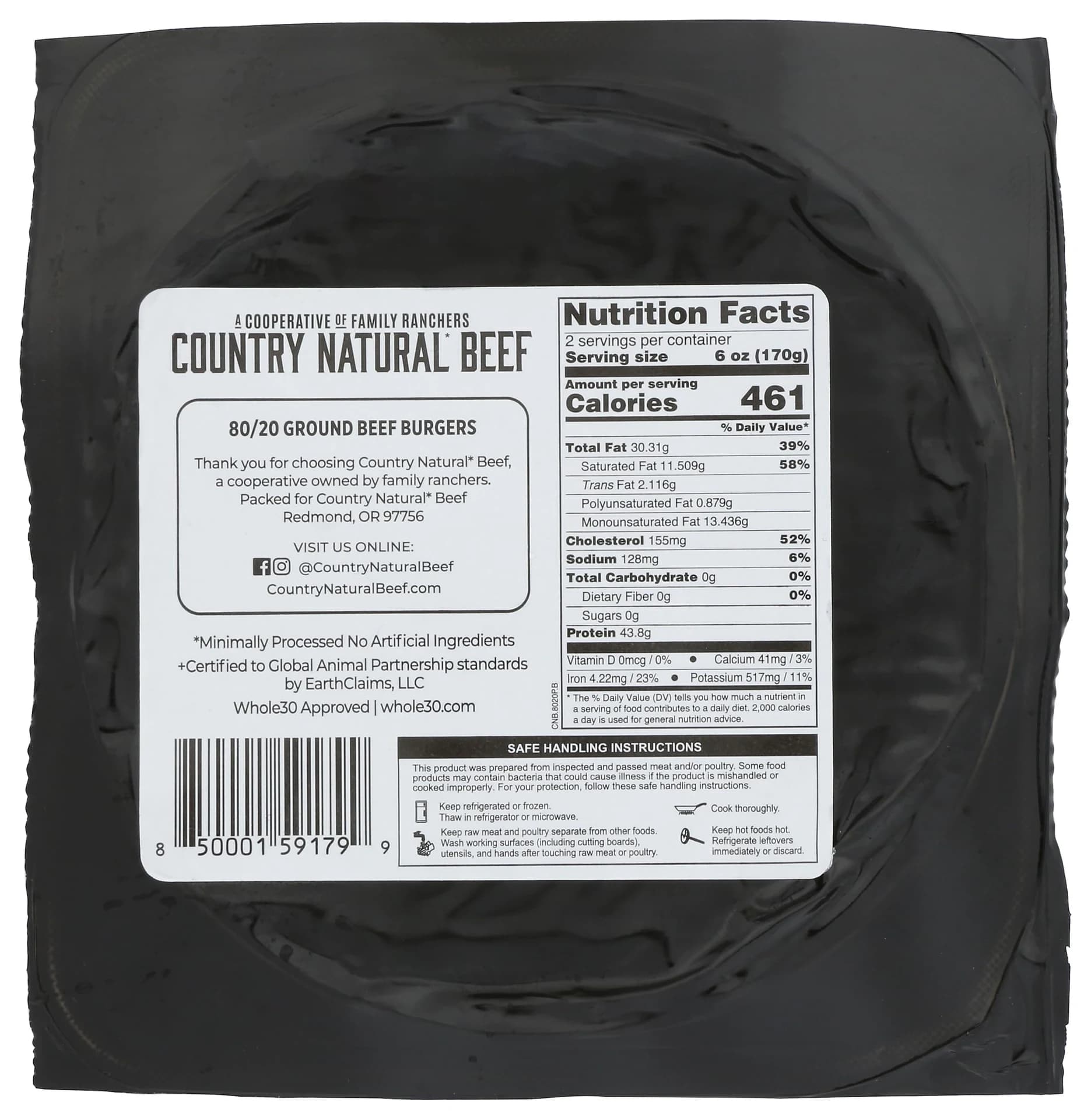 Country Natural Beef Ground Beef Patties 80/20 Pasture Raised Step 4 12 oz — product image 2