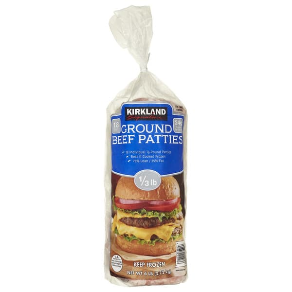 Kirkland Signature Ground Beef Patties, 1/3 lb Patty, 18-count — product image 2