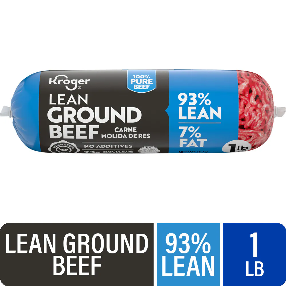 Kroger 93/7 Ground Beef Roll, 1 lb — product image 1
