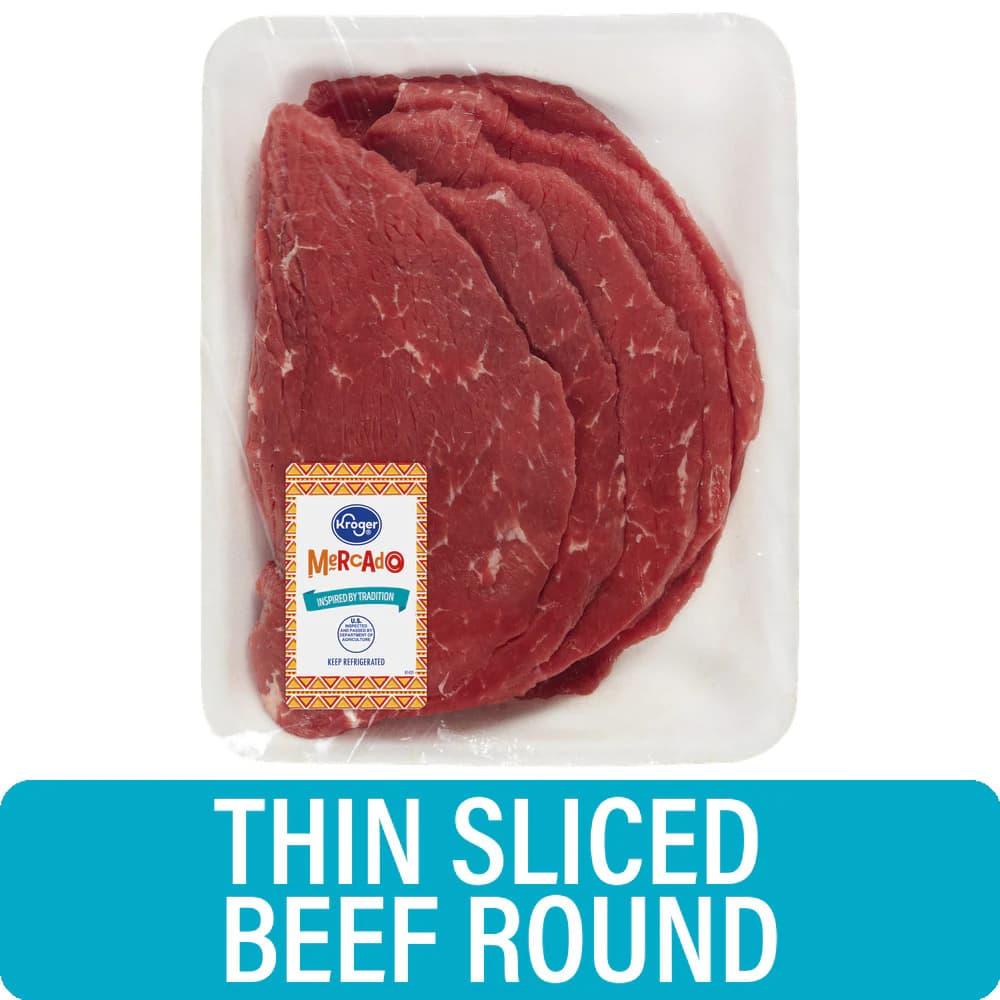 Kroger Mercado Thin Sliced Beef Top Round Steak — product image 2