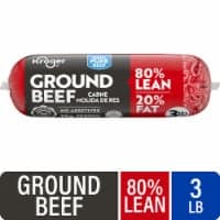 Kroger 80/20 Ground Beef Roll, 3 lb — product image 1
