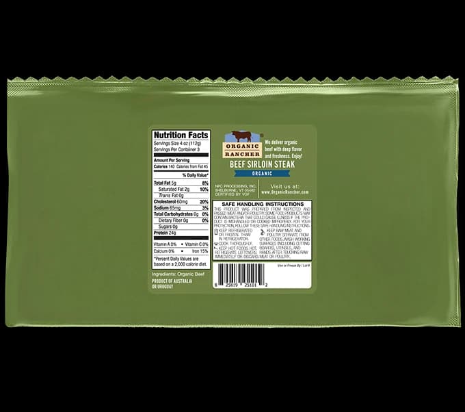 Organic Rancher, Organic Beef Top Sirloin Steak, 100% Grass Fed & Grass Finished, USDA Organic, Pasture Raised Free Range, G.A.P. Step 4, 12 oz — product image 5