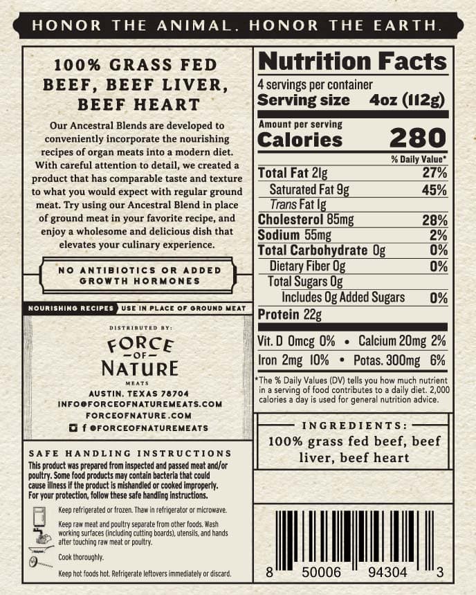 Force Of Nature Meats 100% Grass Fed Ancestral Blend Ground Beef — product image 2