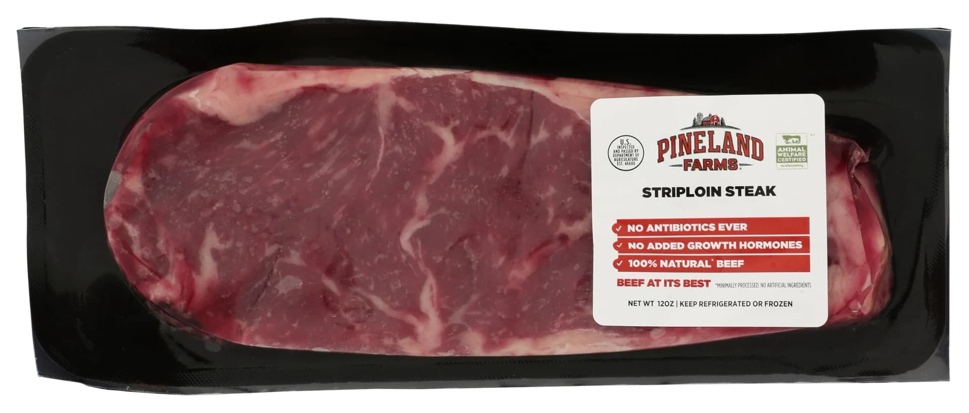 Pineland Farms Natural Meats, Strip Steak, 12 Ounce Tray Pack — product image 1